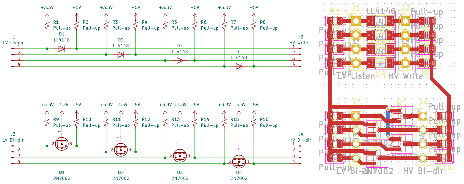 Level shifter design and PCB layout